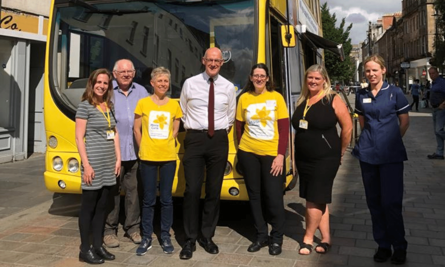 John visits the Marie Curie Bus in Perth to meet with staff and volunteers